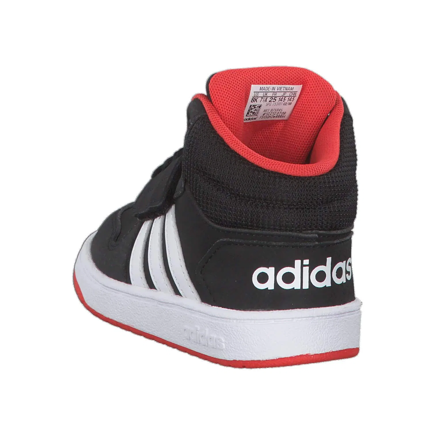 Детские кроссовки для мальчиков с перфорацией Hoops Mid 2.0 I Adidas, Black 000 — фото 4