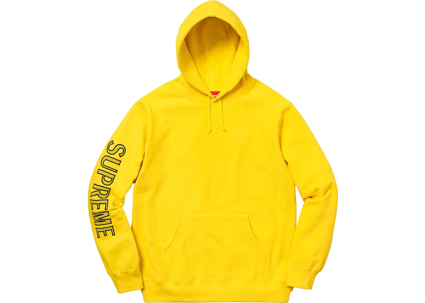 Мужское худи с вышивкой на рукаве Supreme, желтый