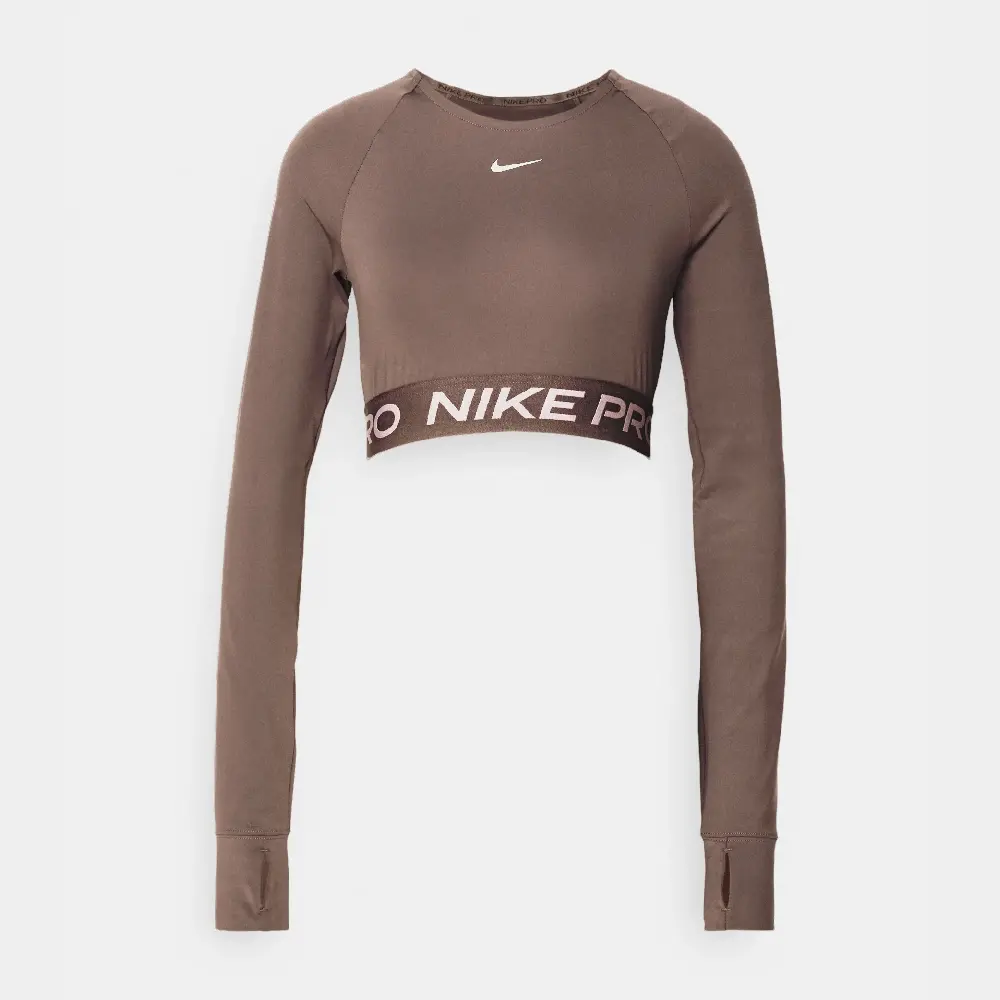 

Лонгслив Nike Performance Pro Crop, коричневый