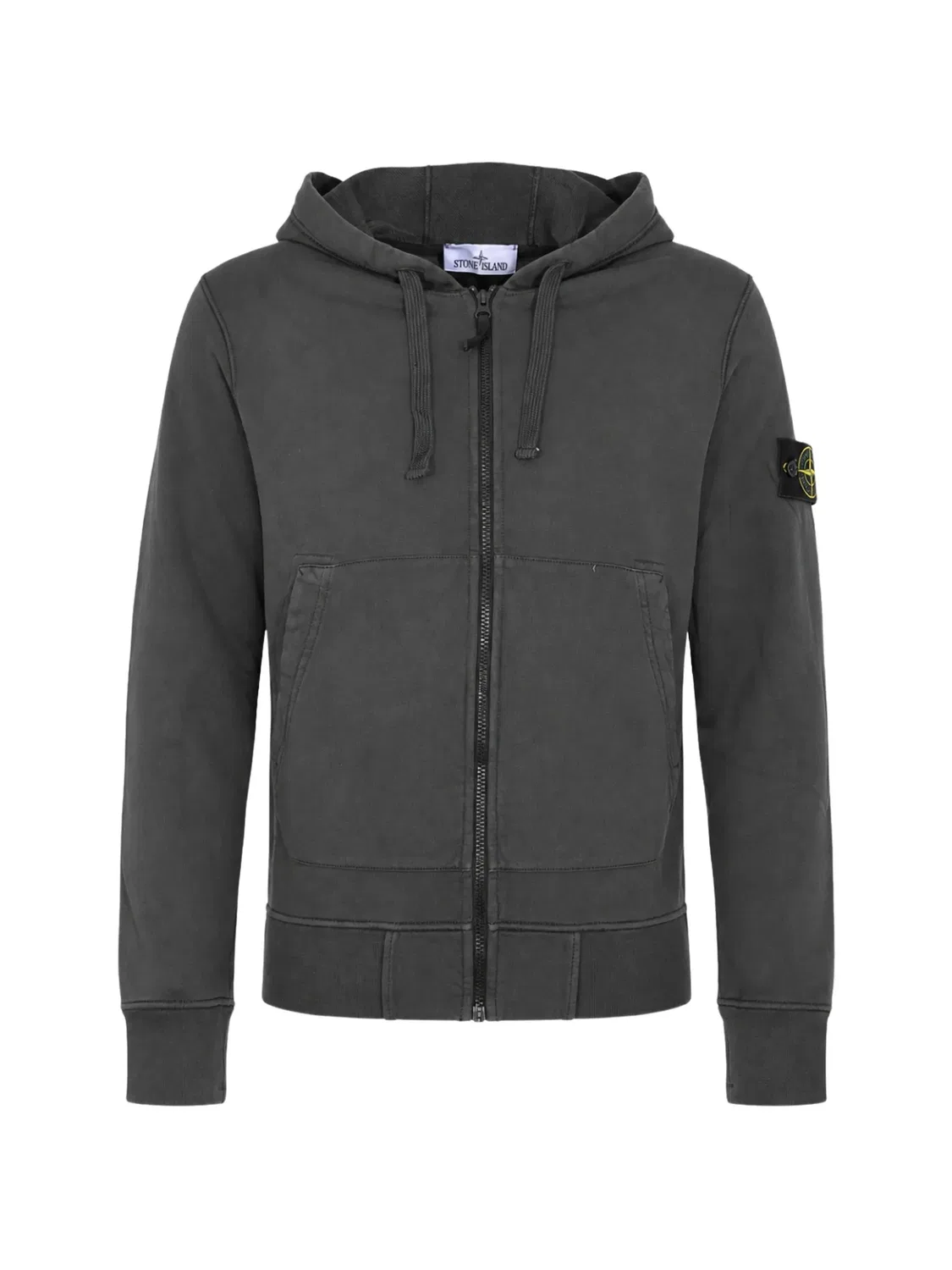 Stone Island Худи реглан с нашивкой серый