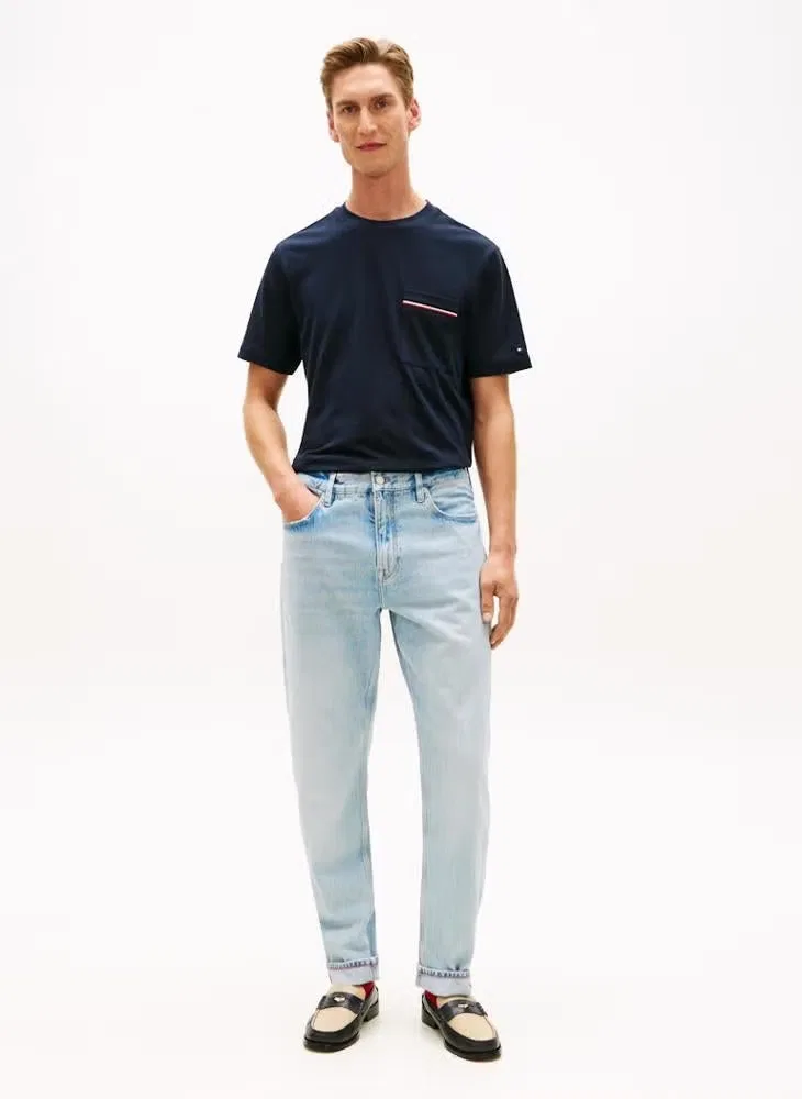 Футболка с накладным карманом Global Stripe Tommy Hilfiger, голубой — фото 4