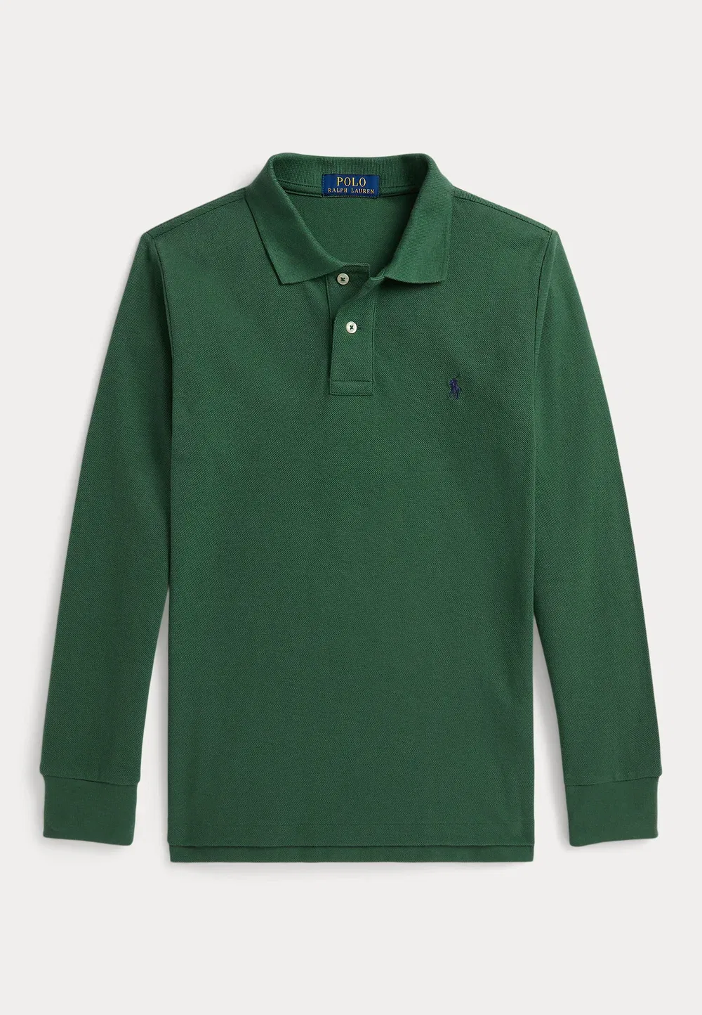 Поло из хлопковой сетки с длинными рукавами, размер 7-14 лет Polo Ralph Lauren, Verano Green