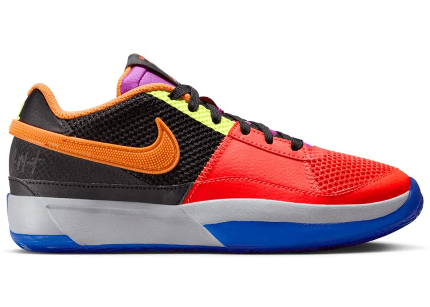 Детские кроссовки для мальчиков баскетбольные Nike Ja 1, Black/Wolf Grey/Racer Blue/Bright Crimson/Bright Mandarin/Volt