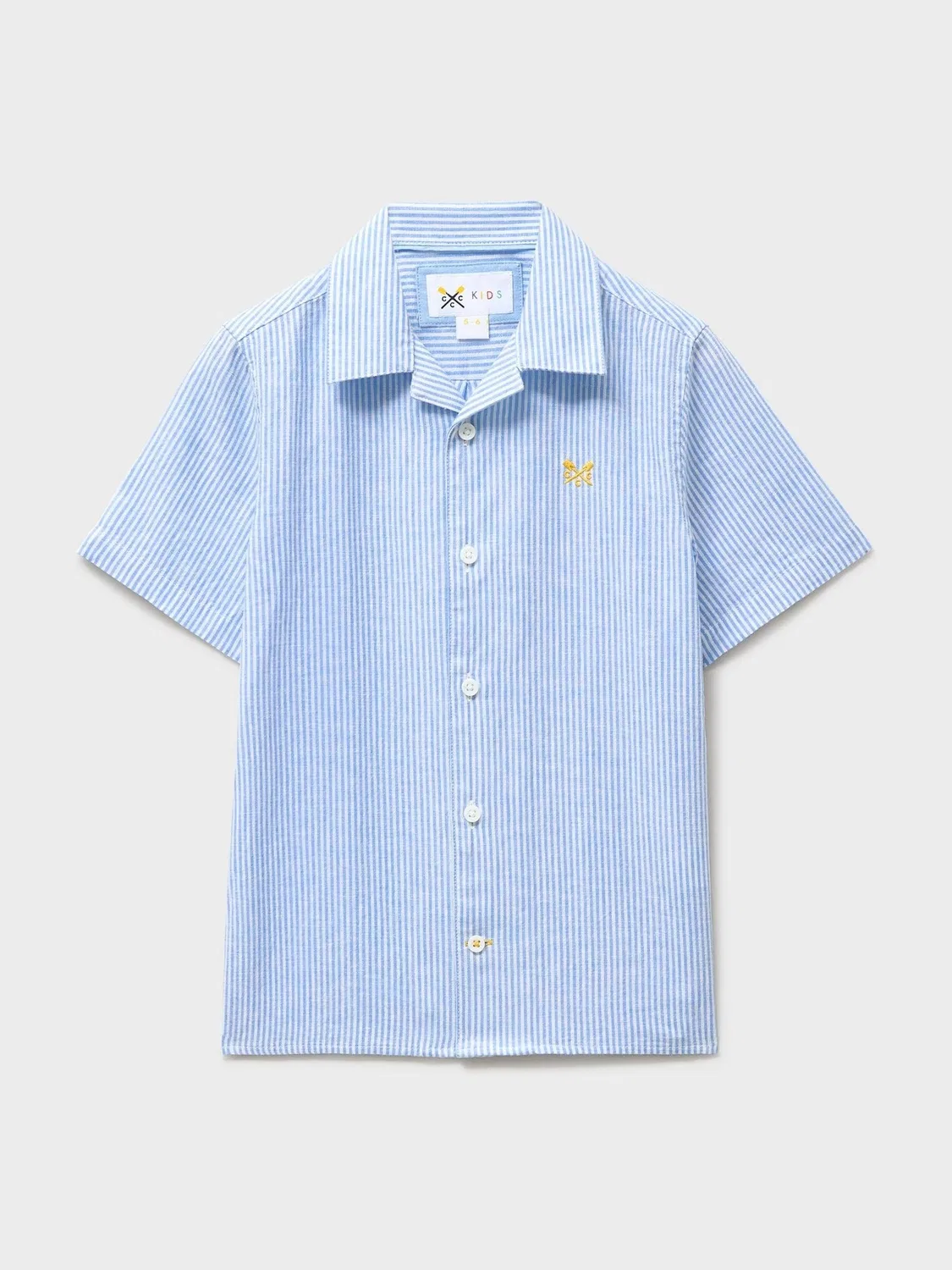 Рубашка Resort из смесового льна, модель с принтом Crew Clothing, синий