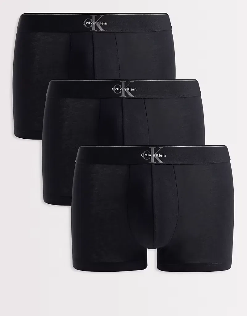 Трусы Monogram Cotton 3 шт Calvin Klein, черный
