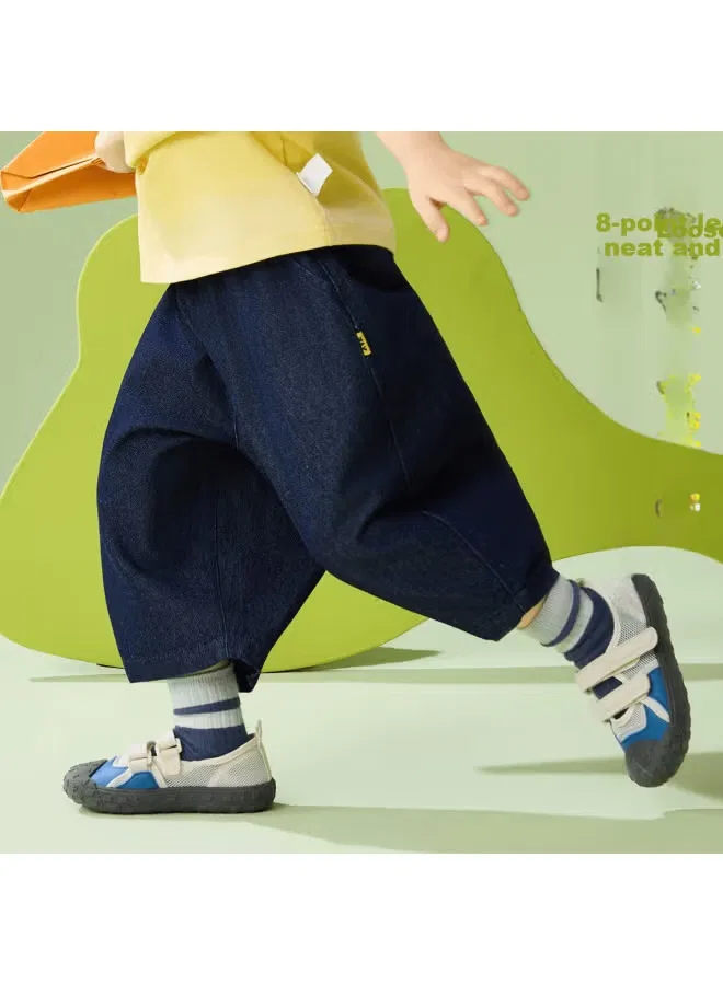 Штаны джинсовые свободные укороченные Ask Junior, синий