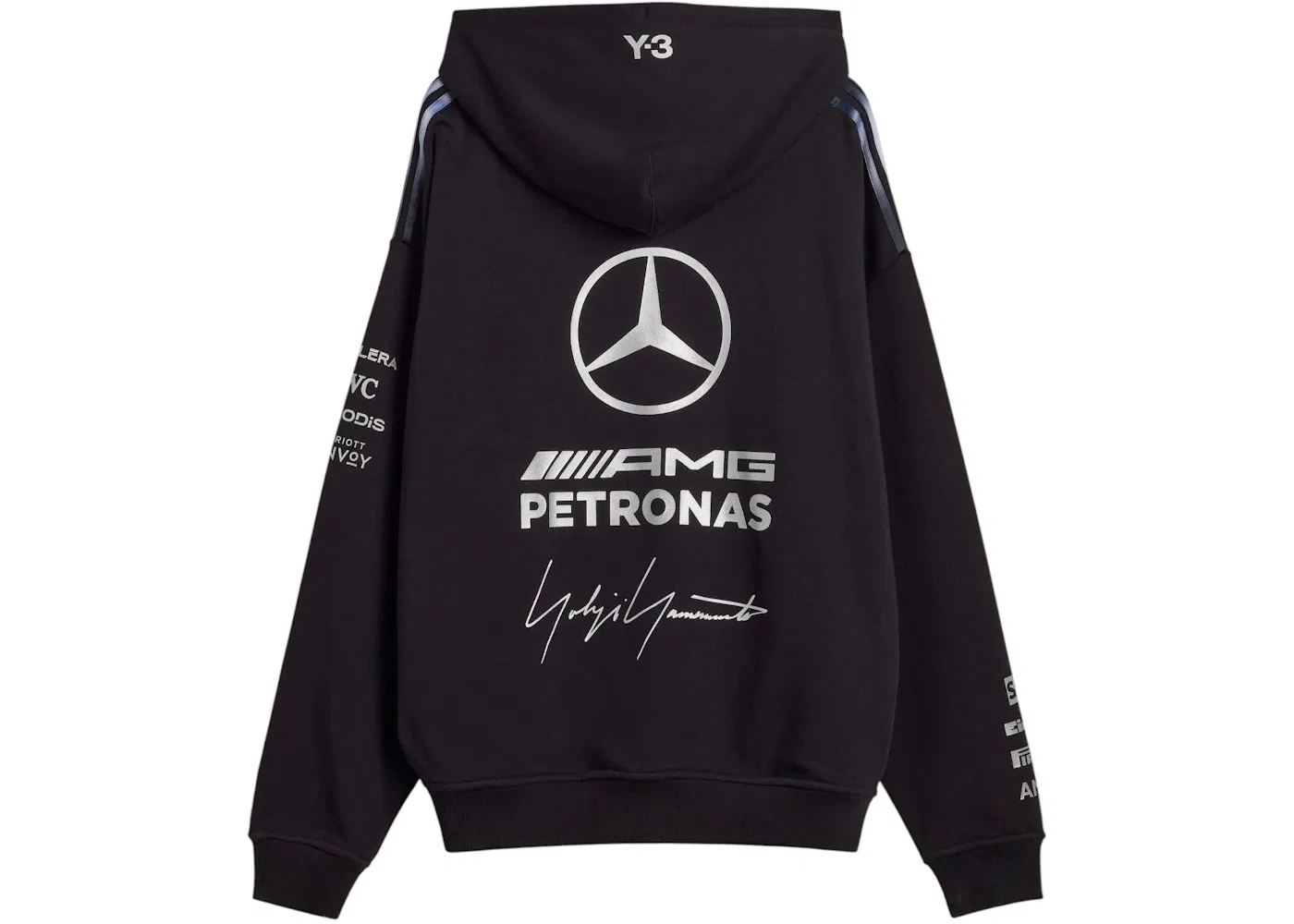 Мужская худи с длинным рукавом Adidas x Y-3 Mercedes Amg Petronas Formula 1 Team Hoodie, Black — фото 2