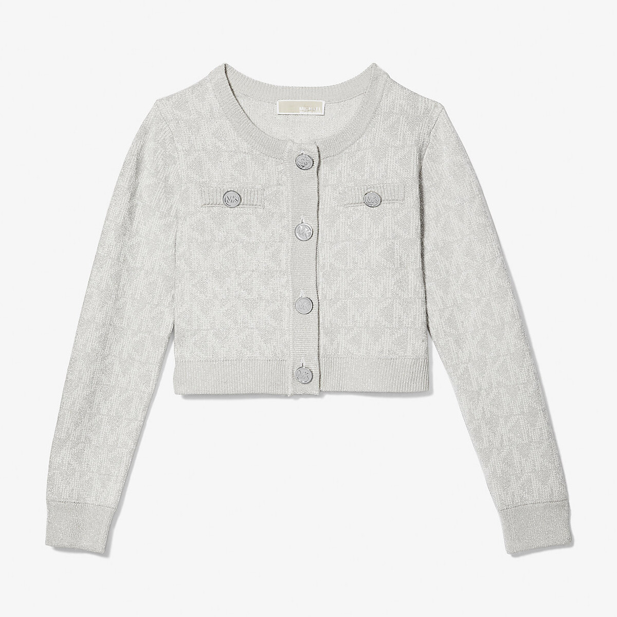 

Кардиган Michael Kors Kids Logo Jacquard, бледно-серый