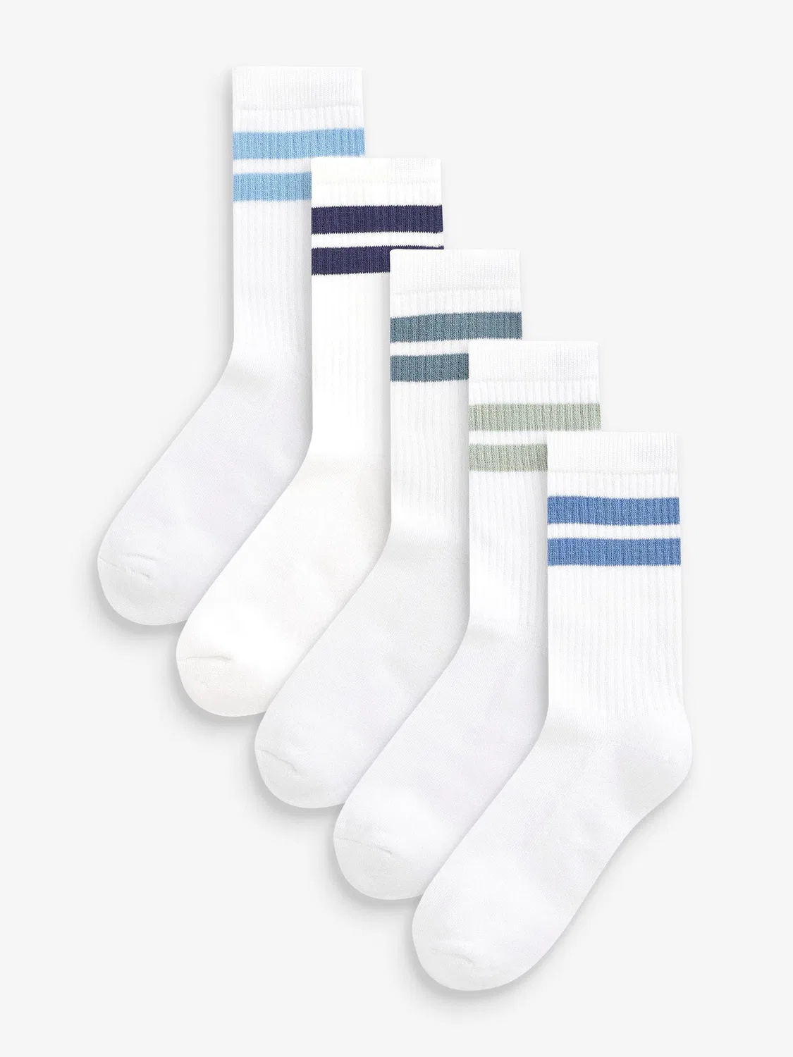 Носки 5 пар, хлопок с подкладкой, White/Blue Next