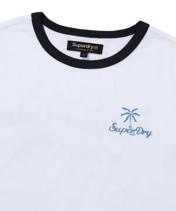 Футболка с принтом Summer Ringer, Superdry, белый — фото 3