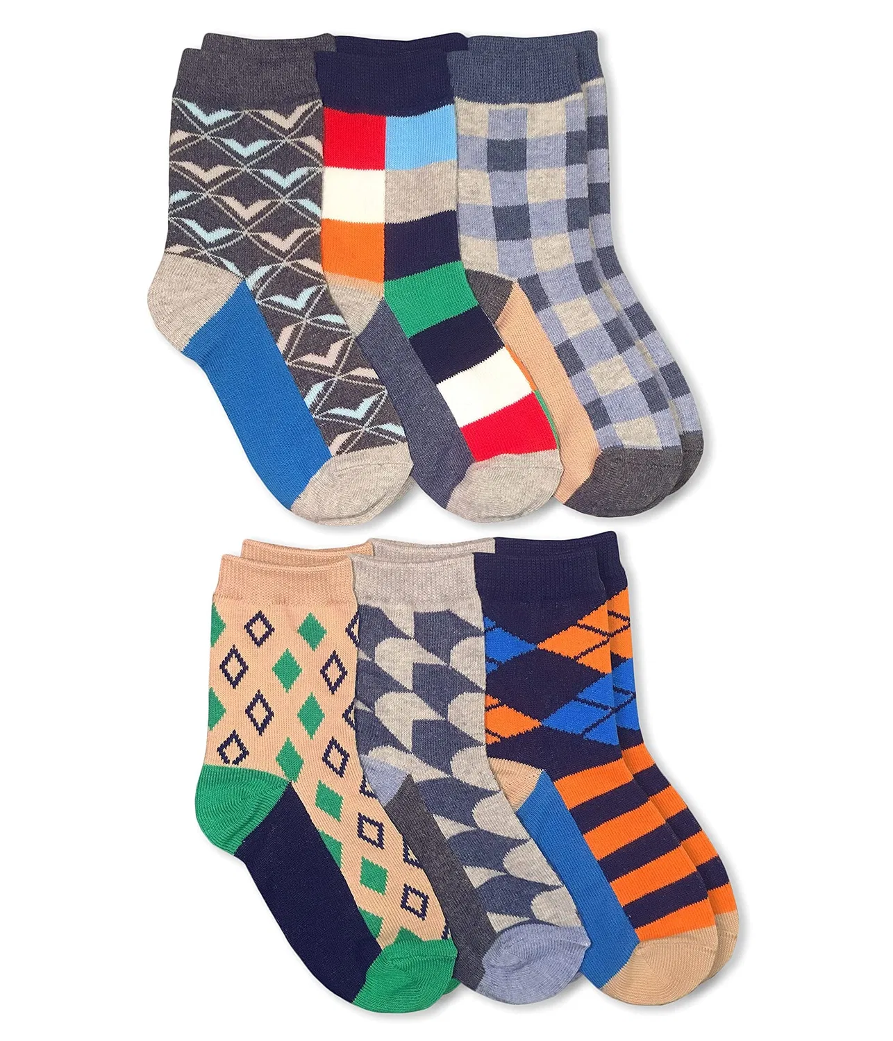 Веселые разноцветные носки для мальчиков, упаковка из 6 пар. Jefferies Socks, Multicolor