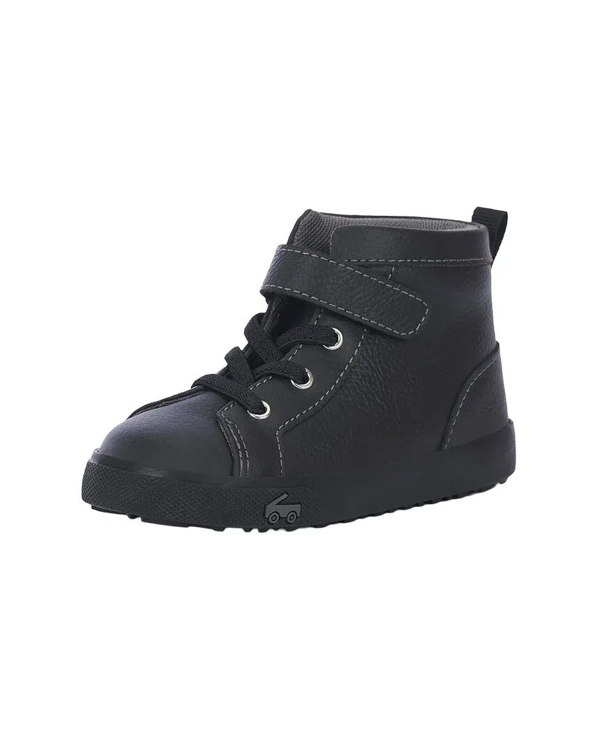Детские кожаные ботинки на липучках Hudson Leather Fashion Boot See Kai Run, черный