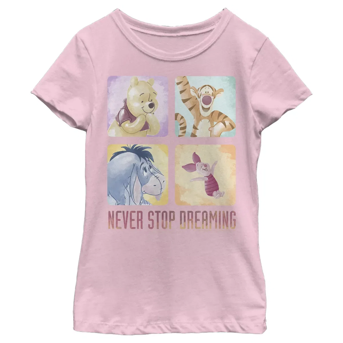 Детская футболка с принтом Winnie the Pooh Never Stop Dreaming, Winnie the Pooh, Light Pink