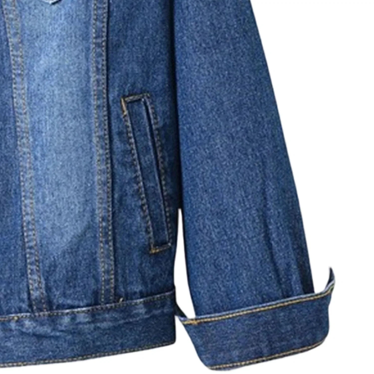 Женская джинсовая куртка с вышивкой жемчугом, Denim scuro — фото 4