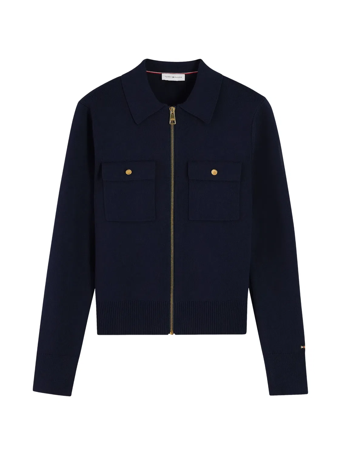 Tommy Hilfiger Кардиган на молнии синий хлопковый
