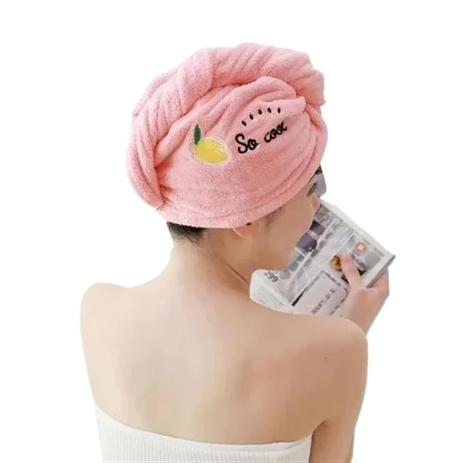 Шапочка для душа из микрофибры TYNXK, 1 шт, 65x25 см, Pink