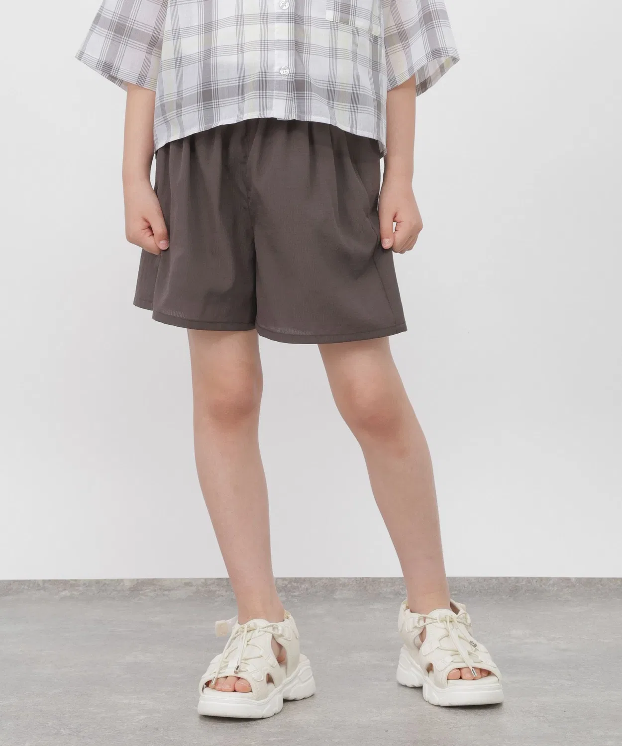 Детские шорты-юбка с принтом в горошек Airy Breeze GLOBAL WORK, Charcoal Grey