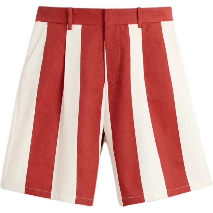 Мужские шорты Casual с принтом, ZARA, White/Red