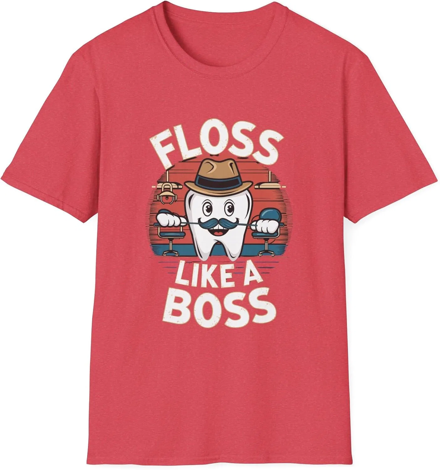 Футболка с надписью Floss Like A Boss, Heather Red