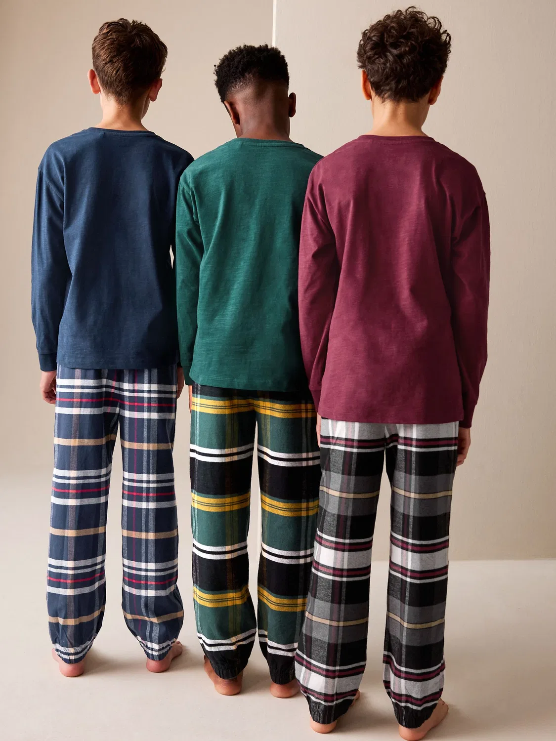 Пижама 3-предметная Multi Woven Check Pyjamas 3 Pack Next, мультиколор — фото 3