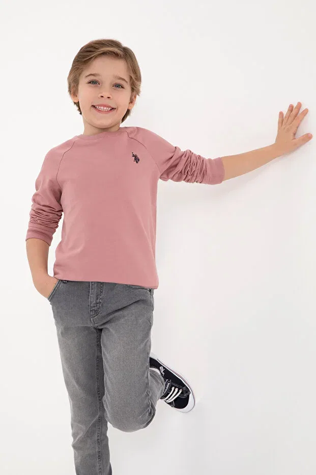 Детское для мальчиков свитшот с длинным рукавом U.S. Polo Assn., Orchid