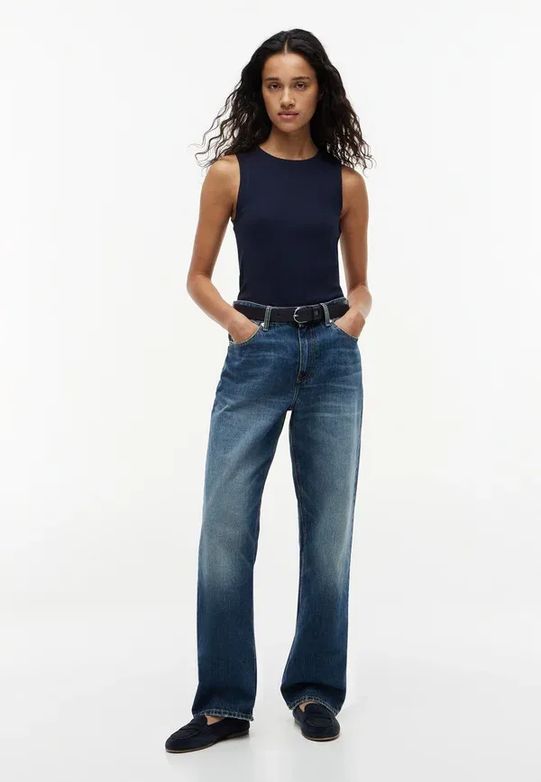 Топ хлопковый Tank - top Tommy Hilfiger dark night темно-синий — фото 2