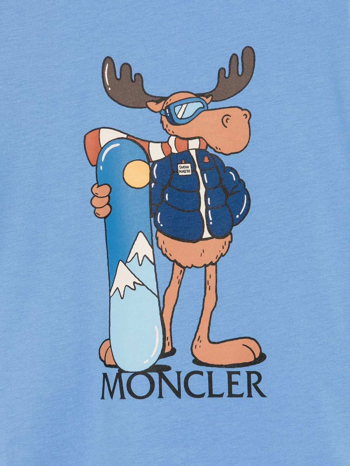 Футболка с графическим принтом, синяя Moncler, синий — фото 3