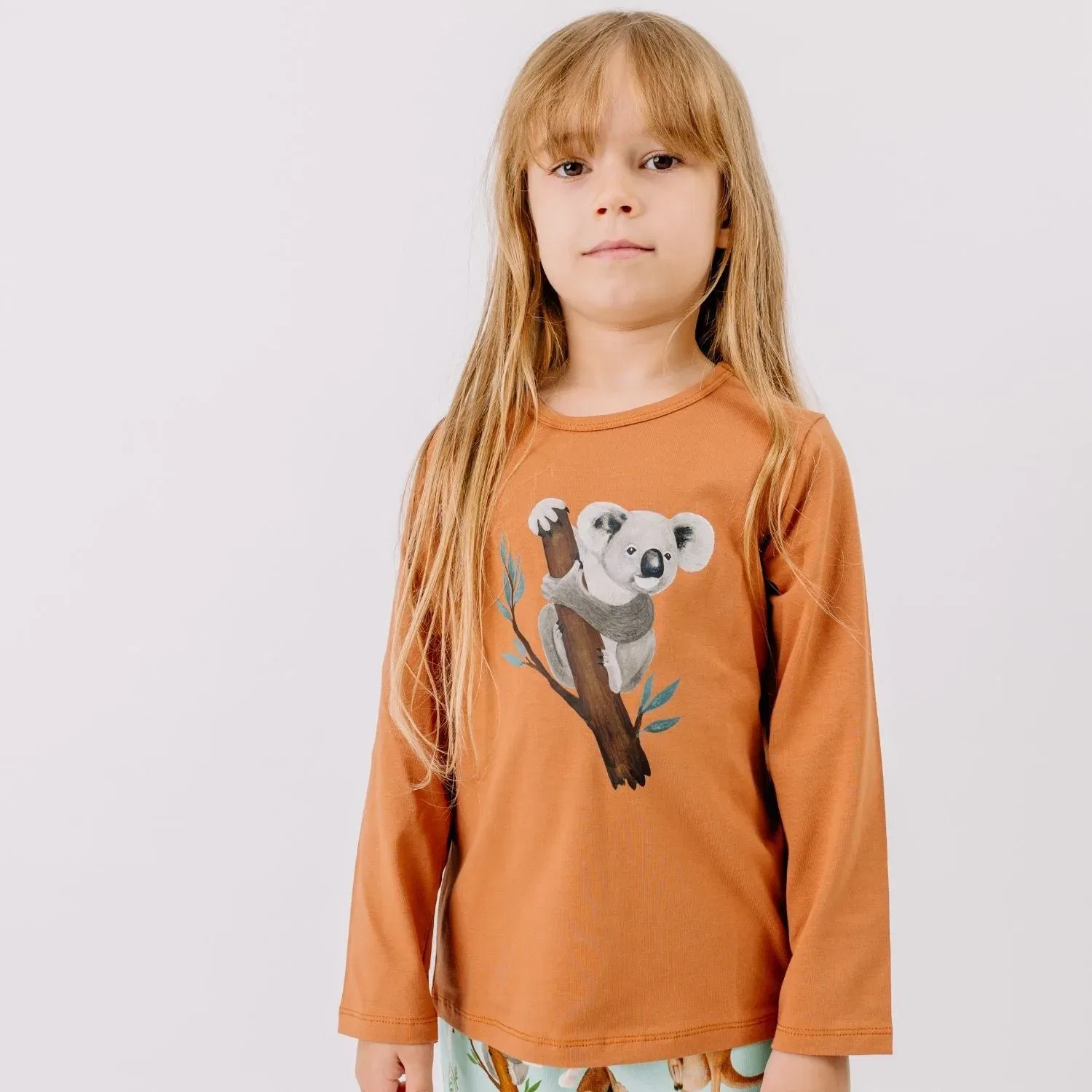 Лонгслив с принтом австралийских животных Walkiddy, серый