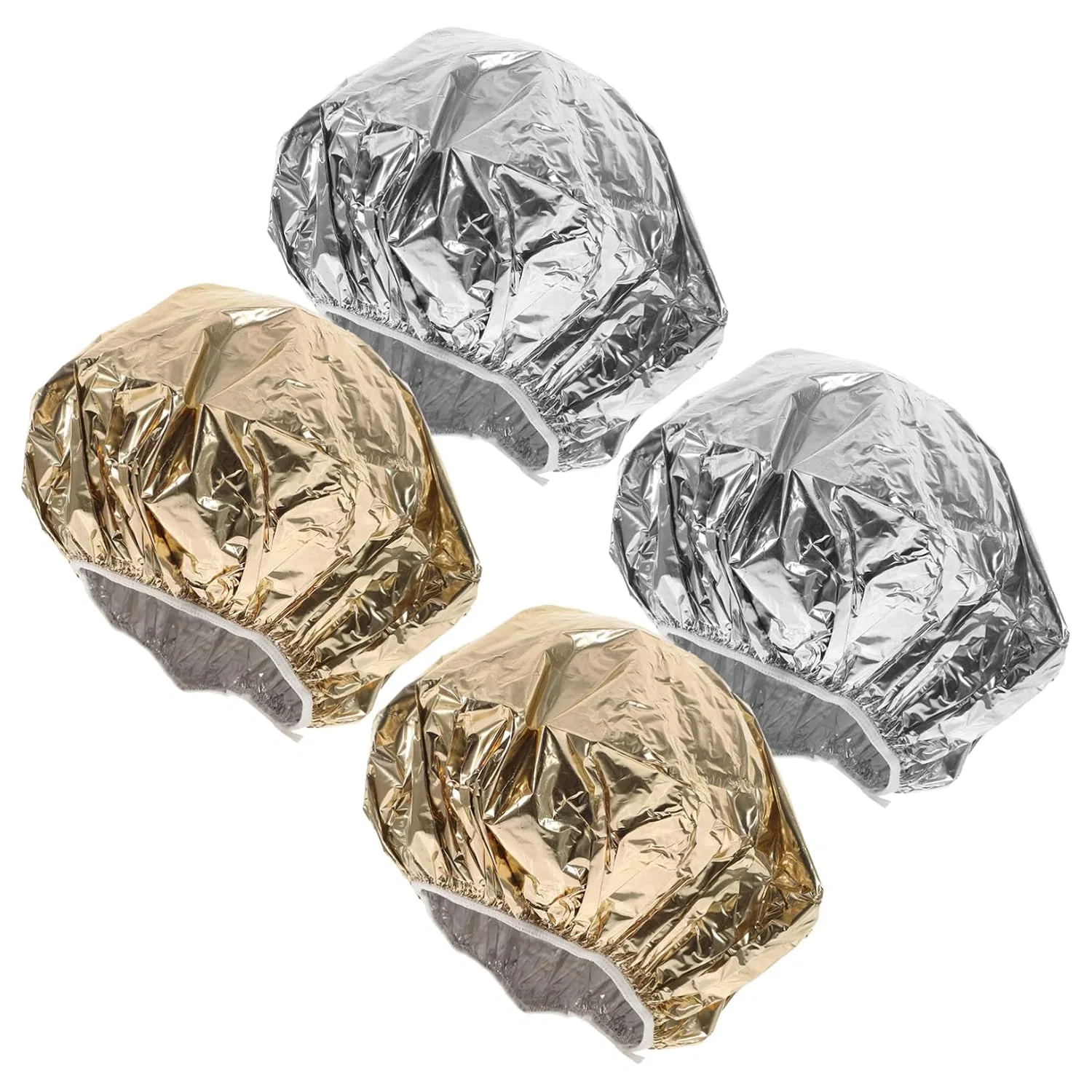 Набор шапочек для душа из алюминиевой фольги, 20 шт, MAGICLULU, 30x30 см, Gold Silver — фото 3