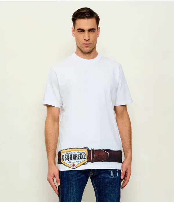 Мужская футболка с круглым вырезом Iconique Dsquared2, белый