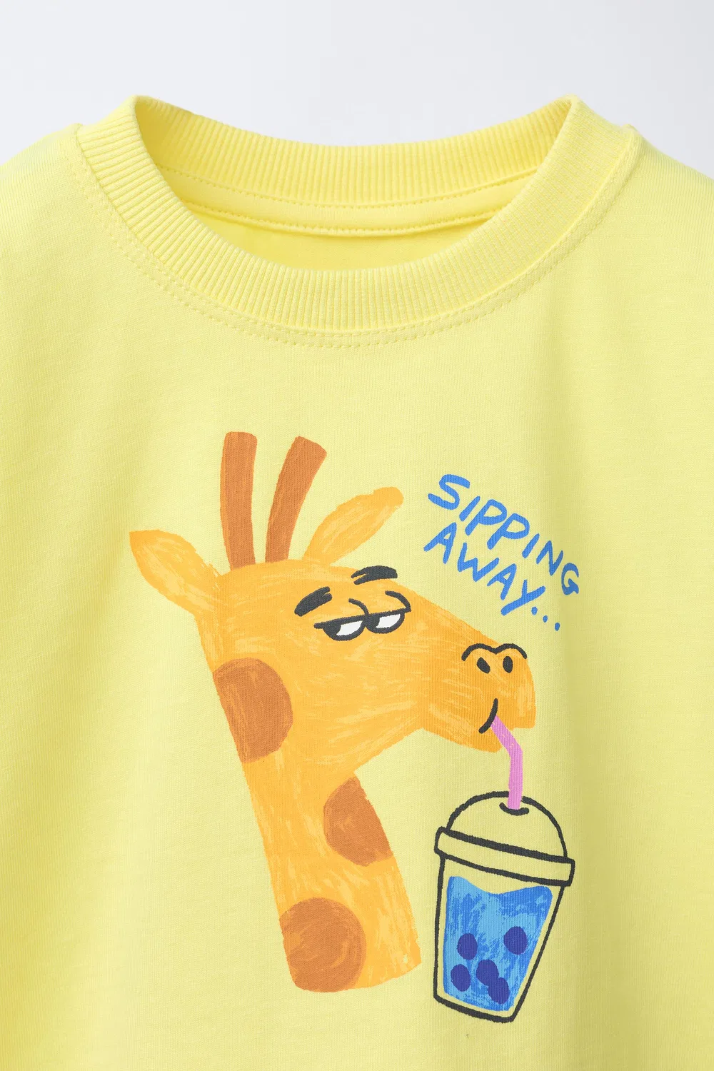 Футболка с принтом жирафа ZARA, Light Yellow — фото 3