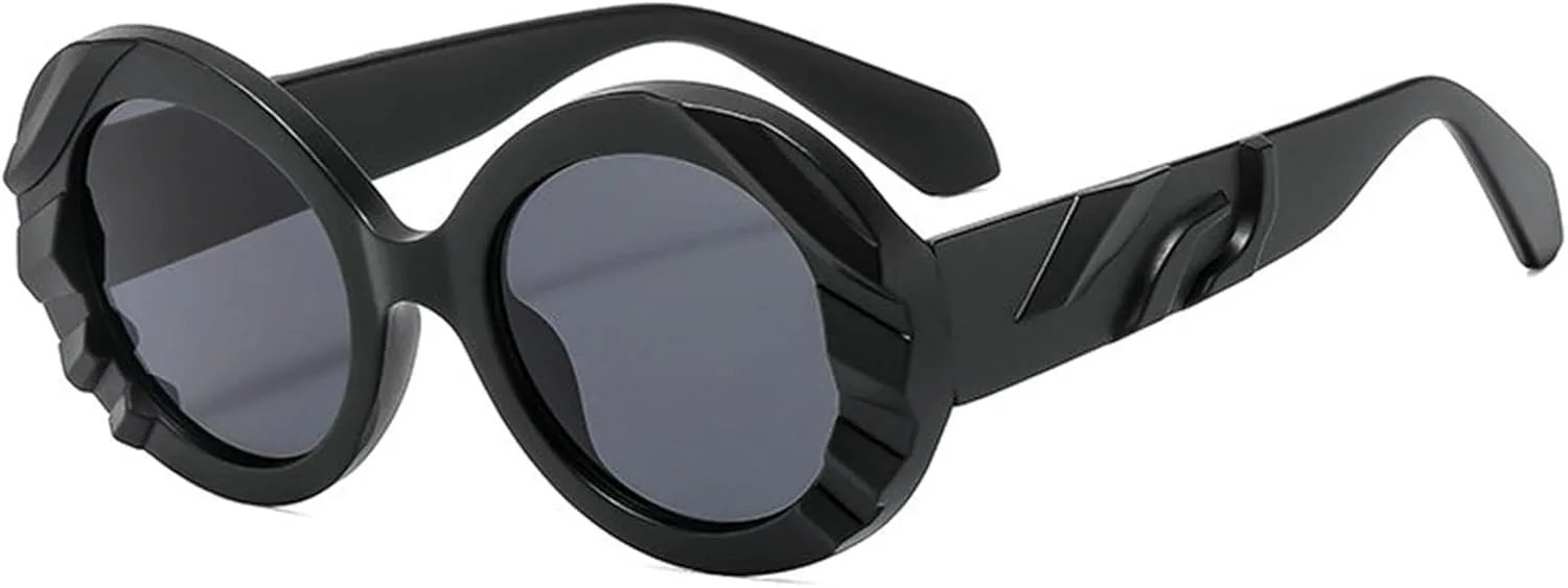 

Винтажные круглые роскошные солнцезащитные очки Willochra для женщин и мужчин, модные, с толстой оправой, овальные, трендовые, с защитой от УФ-излучения UV400, C1