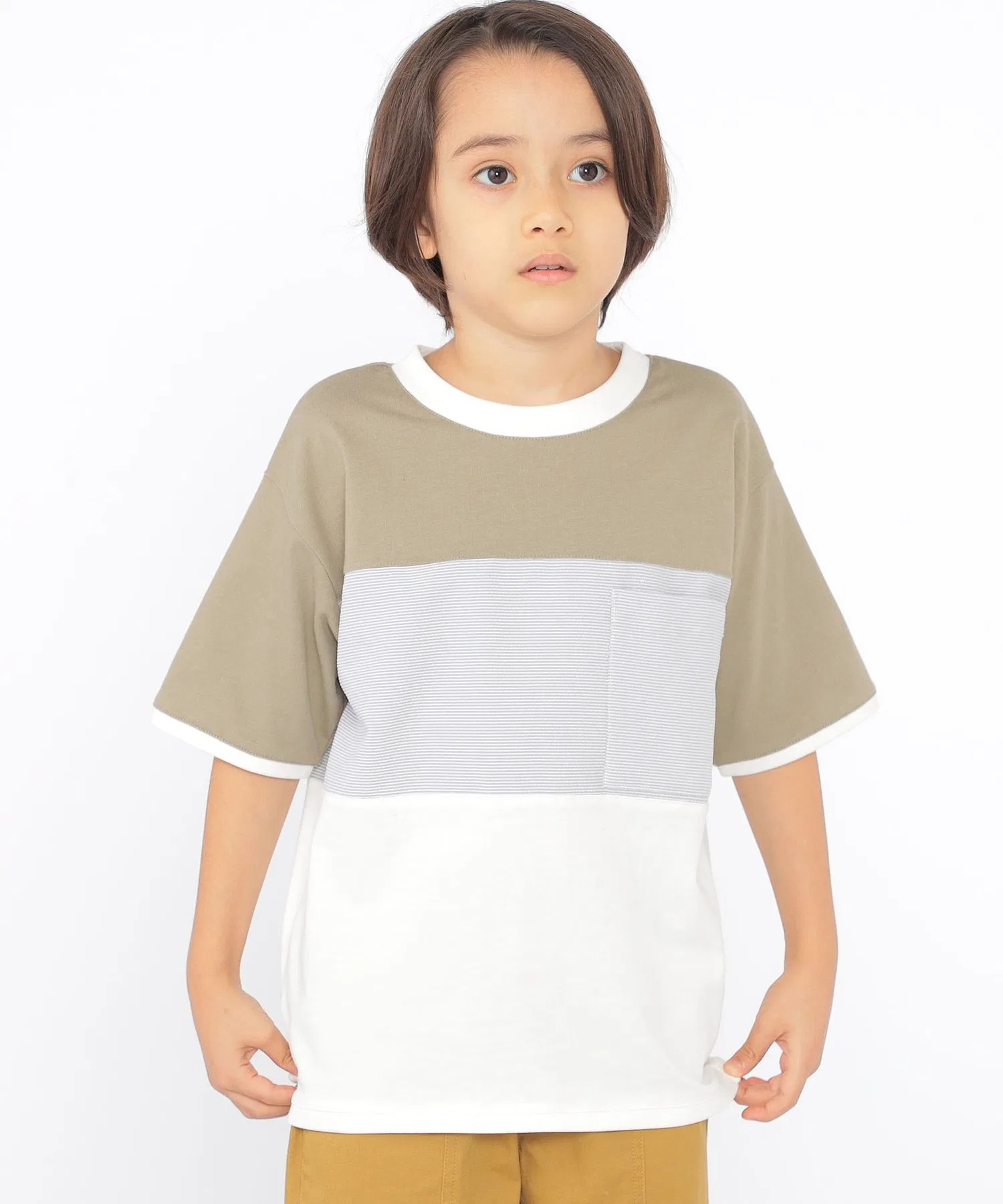 Детская футболка SHIPS KIDS с коротким рукавом и контрастными вставками — фото 4