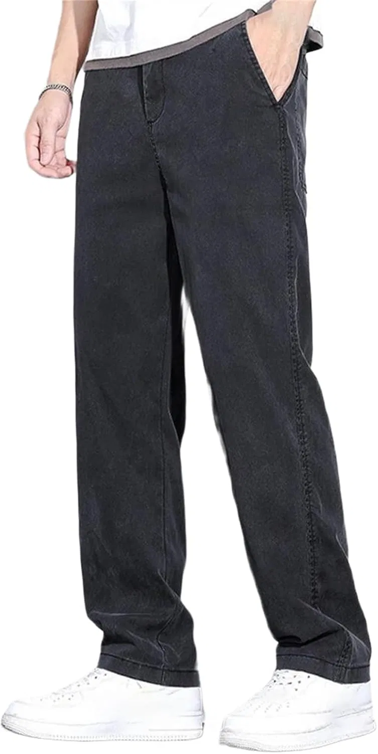 Джинсы прямые свободные Men's Spring Fall, Black