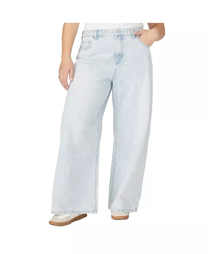 

Женские джинсы Yvette Rigid Wide Leg больших размеров ELOQUII, синий