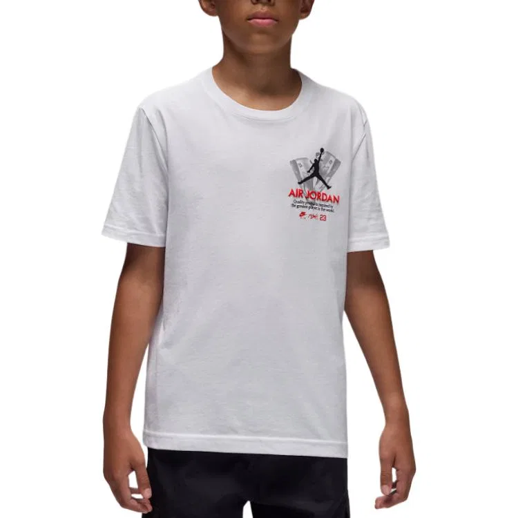 Футболка Grade School с круглым вырезом Jordan, White