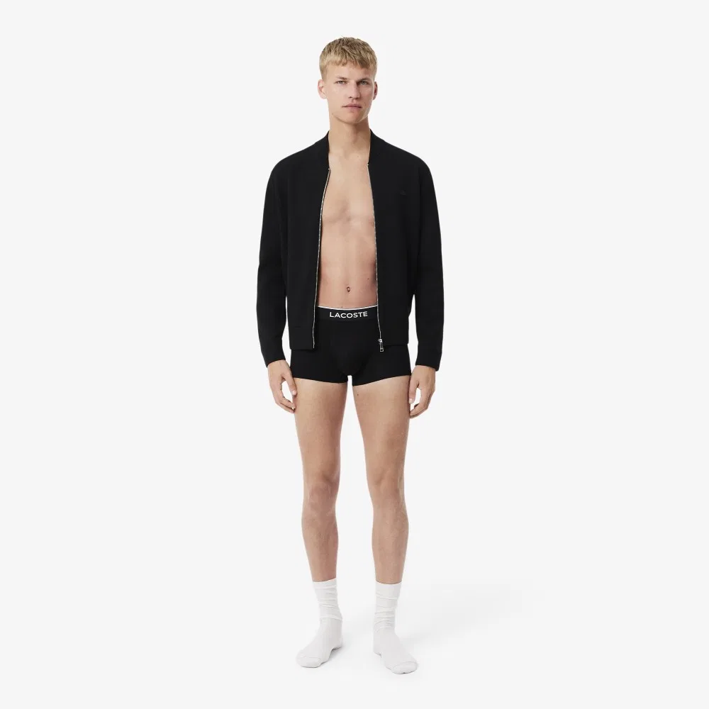 Мужские трусы-слипы Lacoste, набор из 3 штук, хлопок, черный — фото 4