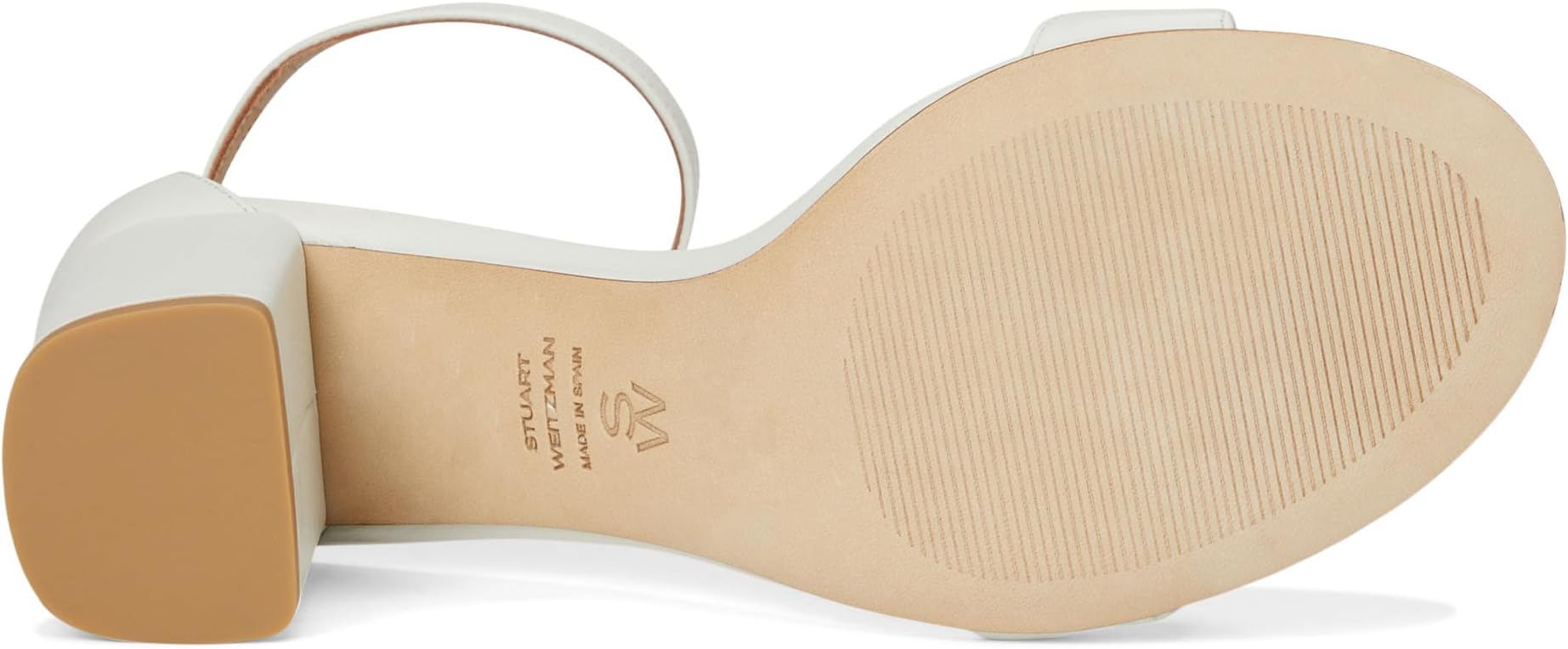 Сандалии Stuart Weitzman Nudist Poppy Block 75, цвет White/Clear/Natural — фото 3