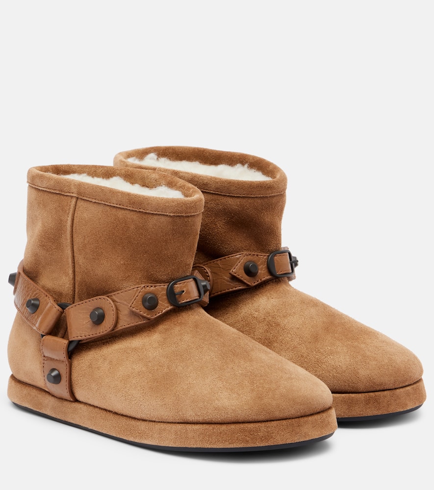 Аляскинские замшевые ботинки до щиколотки Balenciaga, Noce/Brass