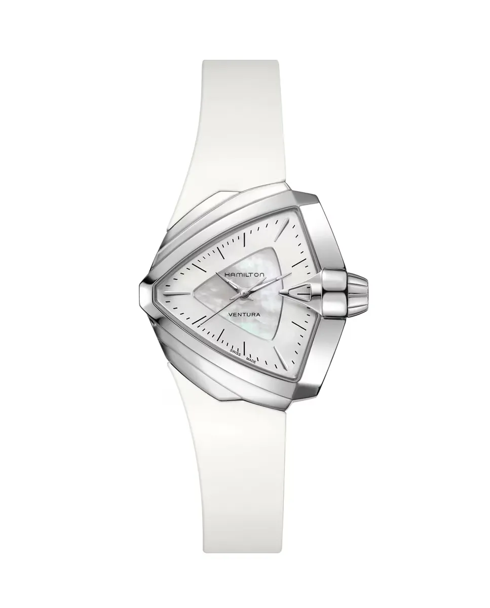 

Женские часы Ventura S H24251391 на каучуковом ремешке Hamilton, белый