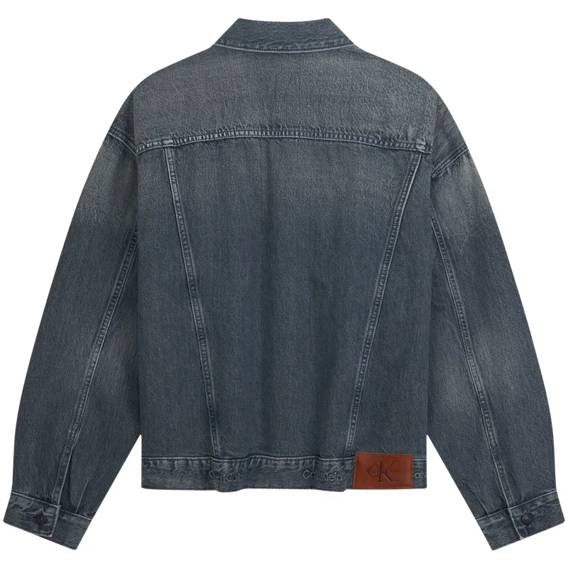 Джинсовая куртка мужская Calvin Klein, sco-denim черный серый — фото 3