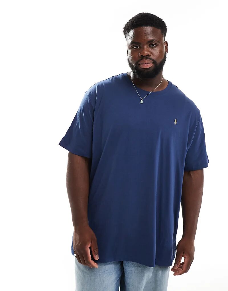 

Футболка с логотипом Polo Ralph Lauren Big & Tall темно-синего цвета