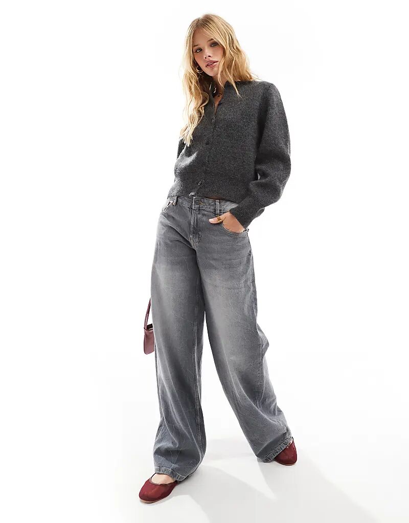 

Вязаный кардиган угольного цвета ASOS DESIGN
