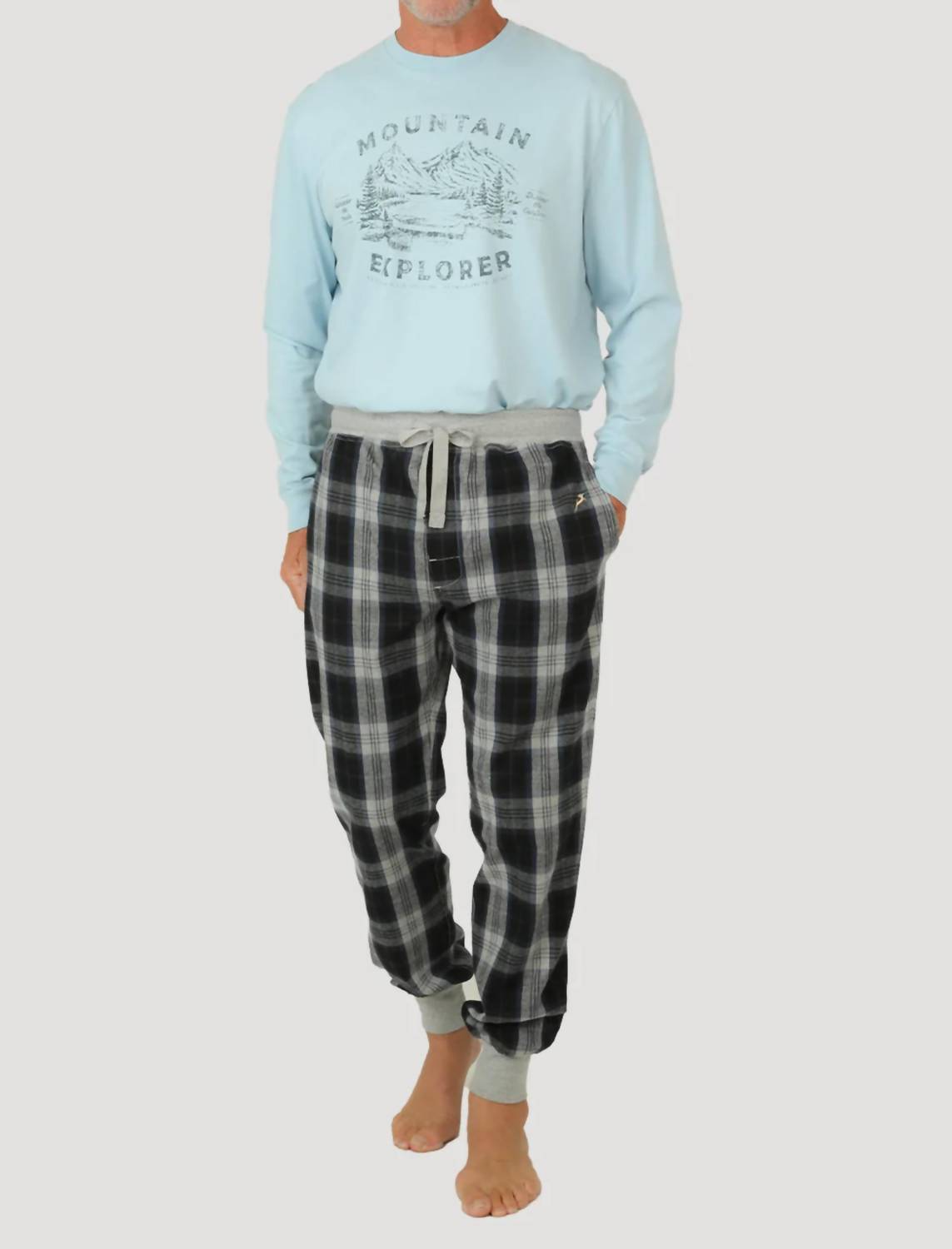 

Джоггеры фланелевые Mountain Check в цвете Heather Blue TRUE GRIT