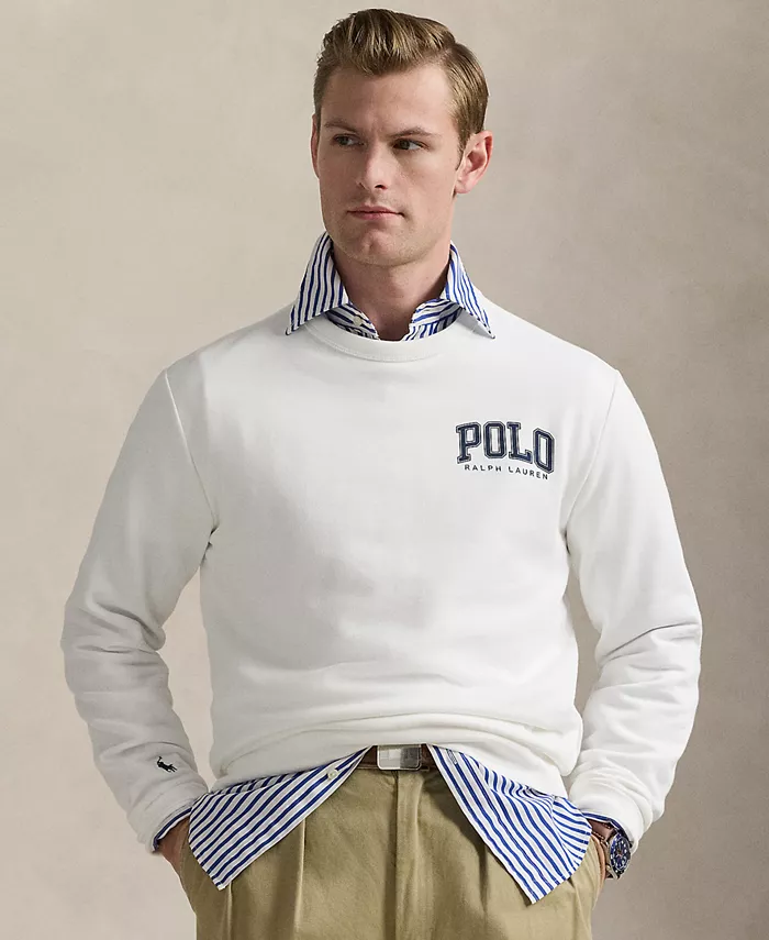 

Мужской логотипный флисовый свитшот Polo Ralph Lauren, белый