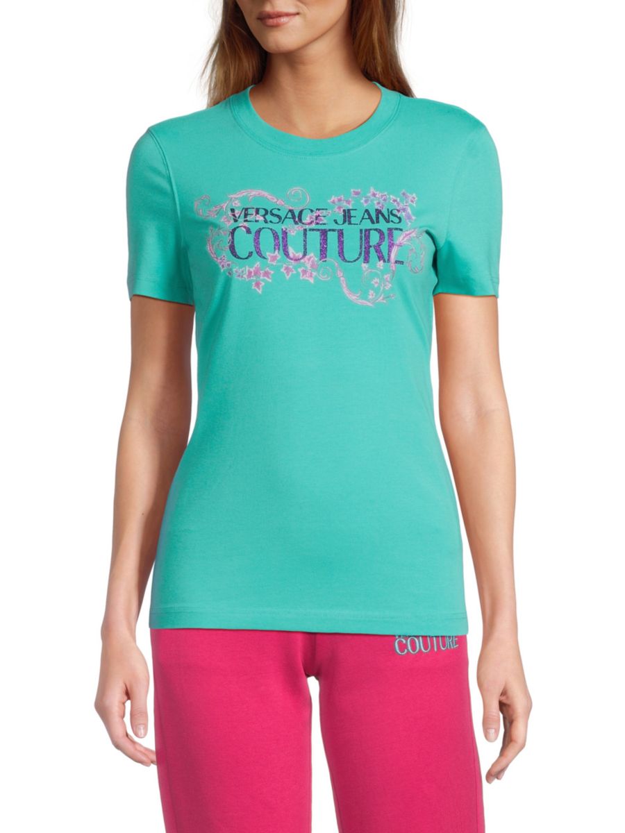 

Футболка с логотипом Versace Jeans Couture, цвет Aqua