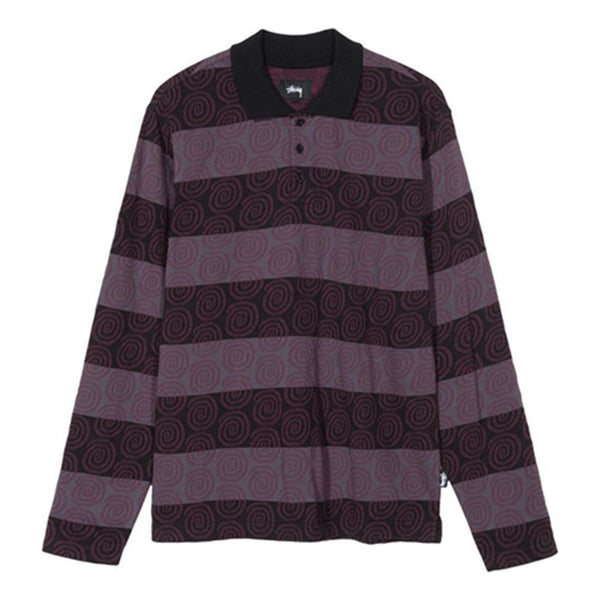 

Футболка long sleeve swirl polo shirt 'rugby' Stussy, фиолетовый