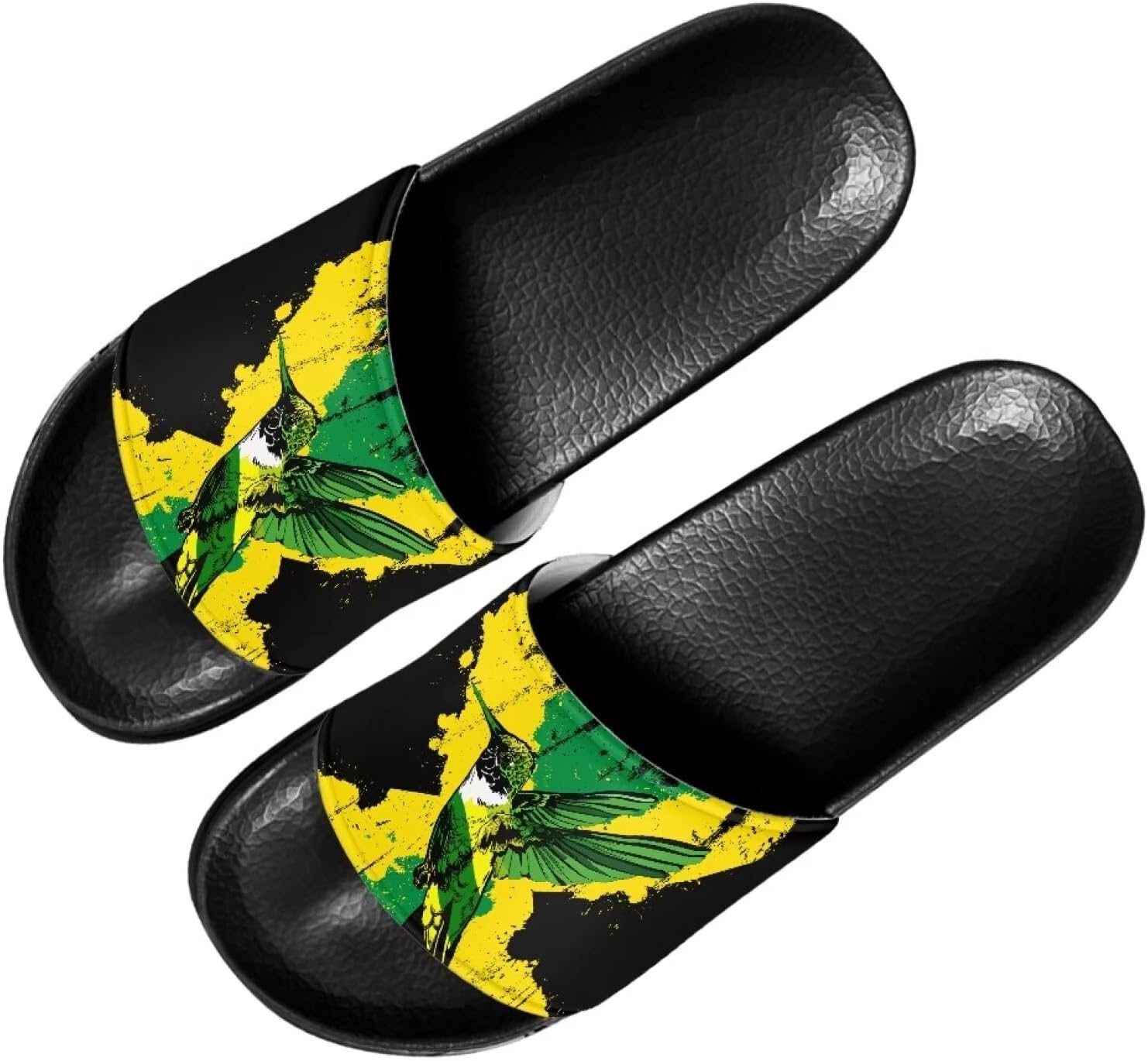 

Сланцы с принтом американского флага и лапы собаки Forchrinse для женщин и мужчин, легкие летние пляжные спортивные шлепки, Jamaican Flag Hummingbird