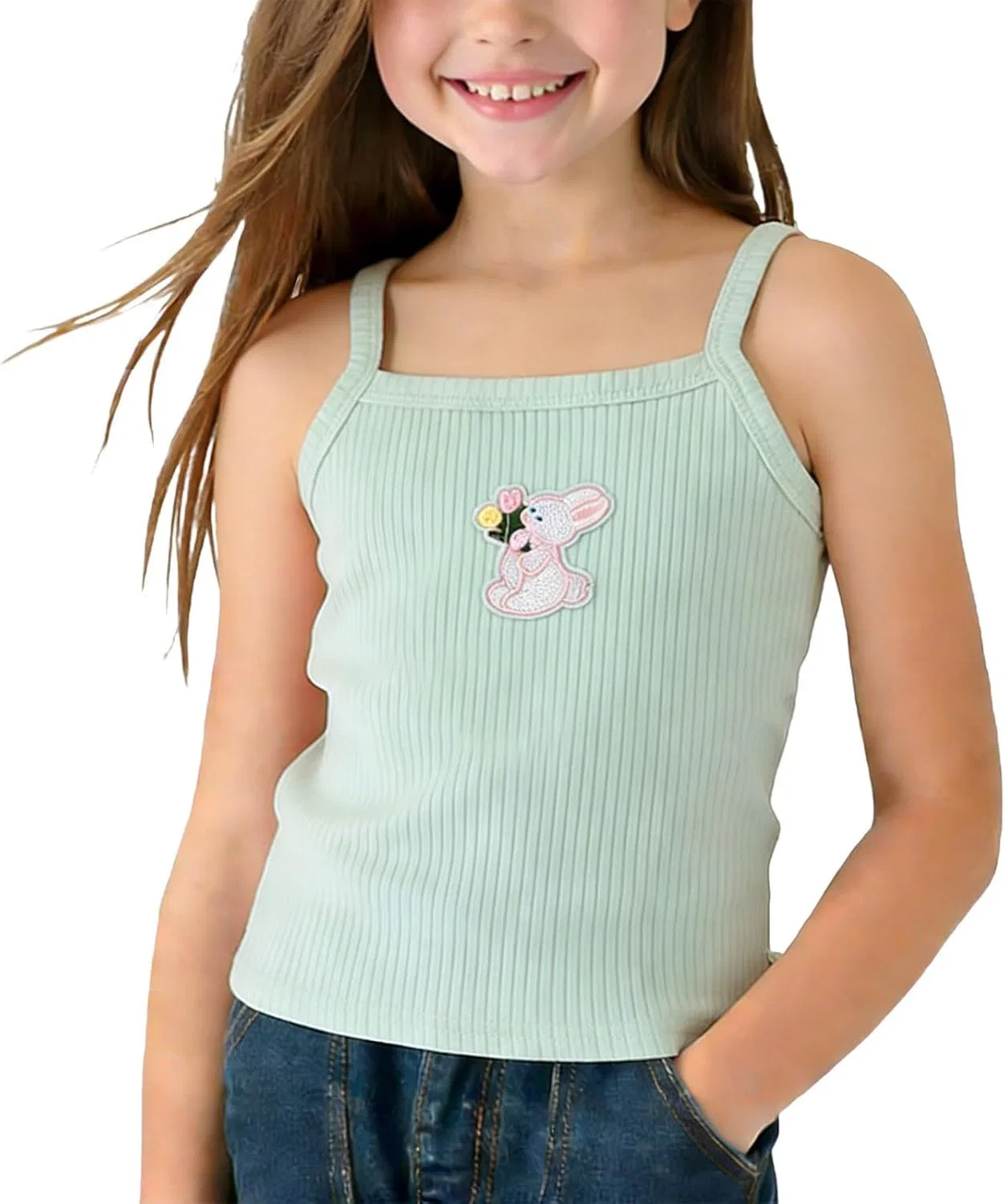 Детские топы на бретелях с вышивкой Zzalalana, цвет Mint Green