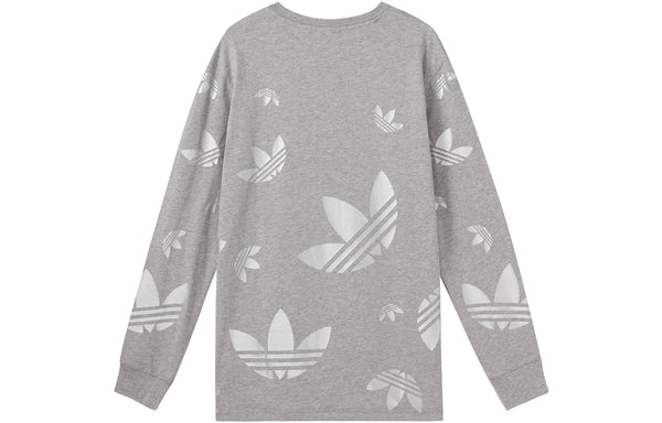 Футболка exclusive trefoil pullover 'grey white' Adidas, серый — фото 2